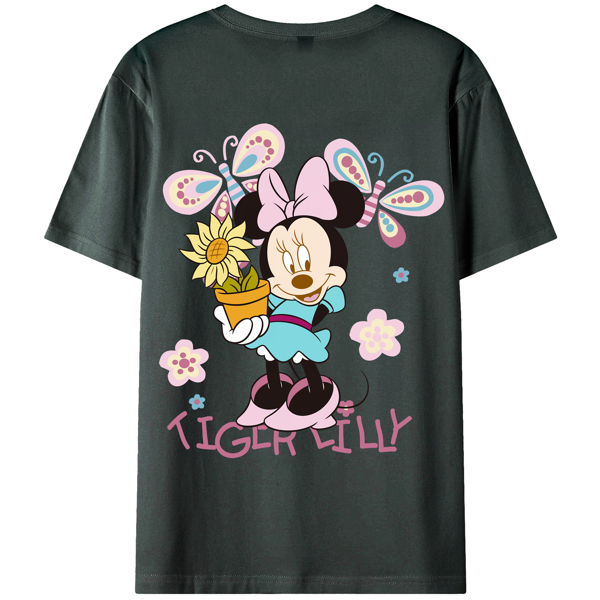 （画像用） ミッキーマウス Mickey Mouse 綿100％ メンズ半袖Tシャツ（バックプリント） 通気性